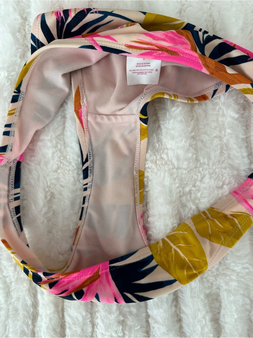 Target Tropical Leaf Print Bikini Set in Pink, Olive & Navy - Picture 4 of 7